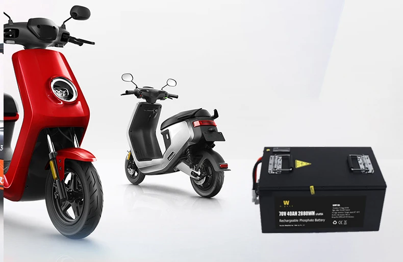 Black Lifepo4 72V40Ah Lithium Ion Motorcycle Battery With Bms 3