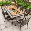 8 chaises + table de barbecue 230 cm