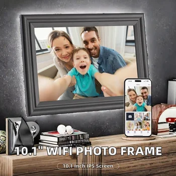 10.1 Inch WiFi Digital Photo Frame 16GB Storage 1280x800 IPS Touch Screen Wall Mountable Clock Function Sharing Pictures Videos detail image