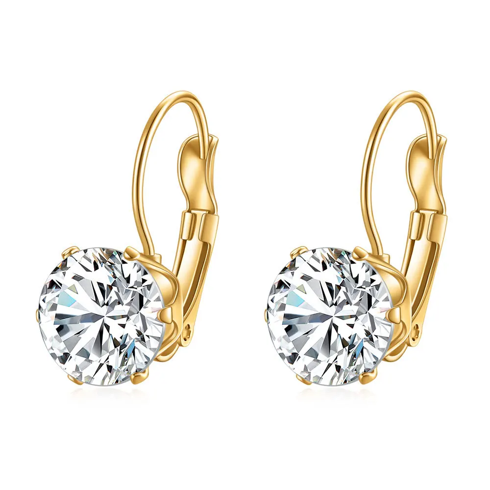 Dangle Earrings Diamond 18K Gold Plated Stainless Steel