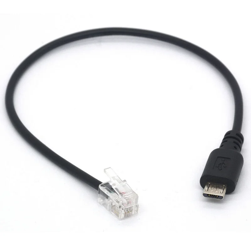 5-Pin Micro USB Male to 4P4C RJ9 Telephone Converter Cable Pure Copper Foil Shielding 12-Month Warranty for Cameras Computers