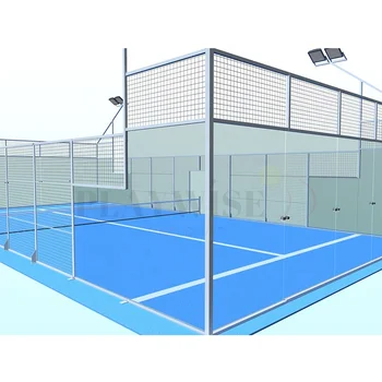 Outdoor Padel Tennis Court Panoramic Padel Court With Roof Cover Padel Court Roof