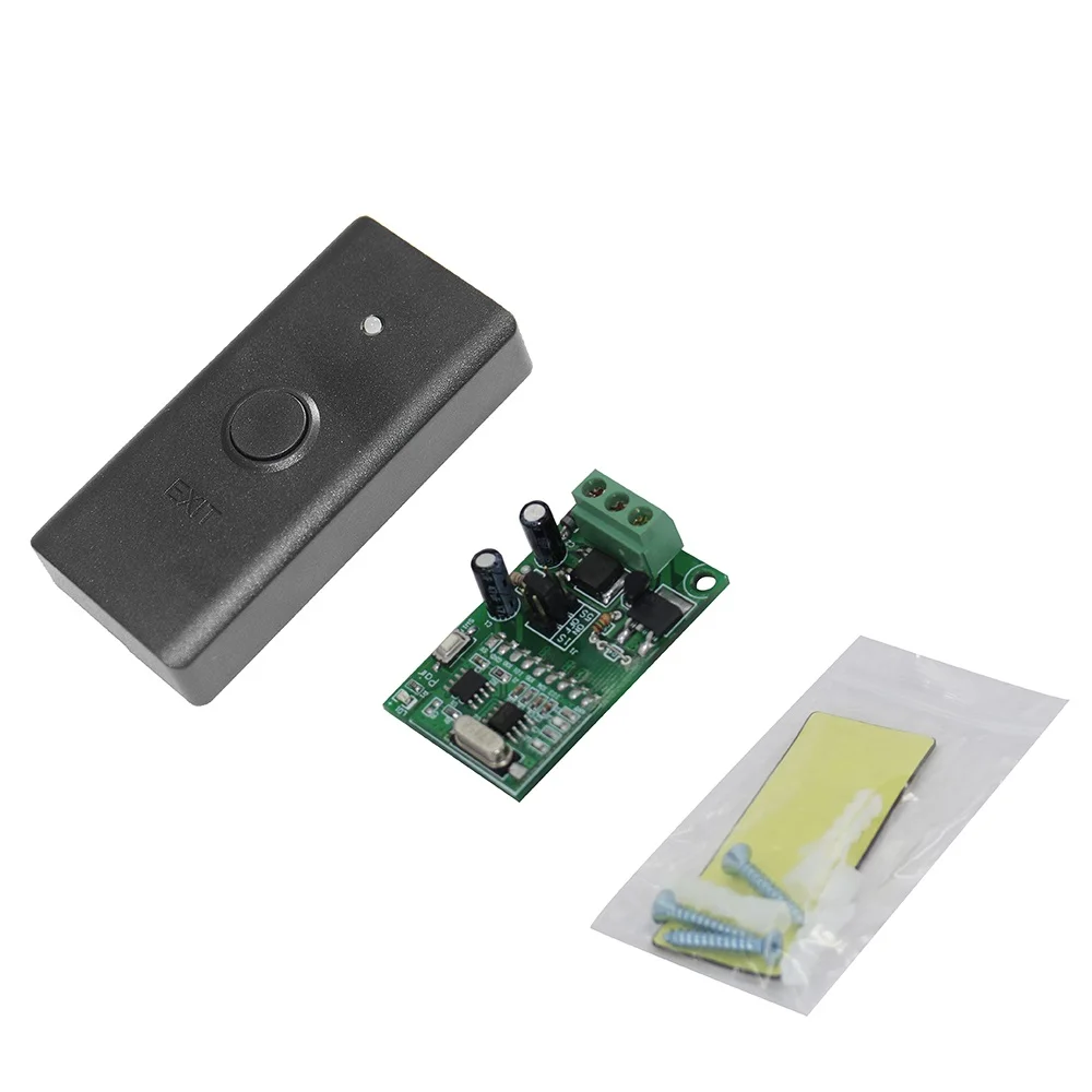 433MHz Rolling Code Wireless Exit Button With Dry Contact Receiver