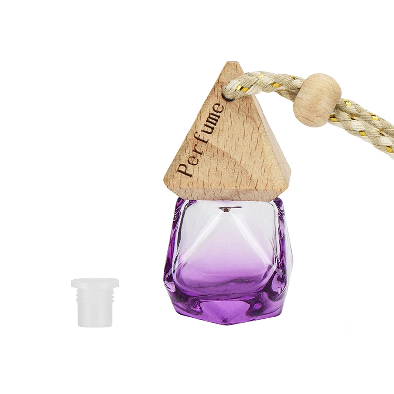 Empty 8ml Unique Design Bottle Hanging Wood Car Perfume Bottle air Freshener Car Perfume Bottles