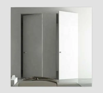 Wooden modern invisible hidden hinged frameless doors interior