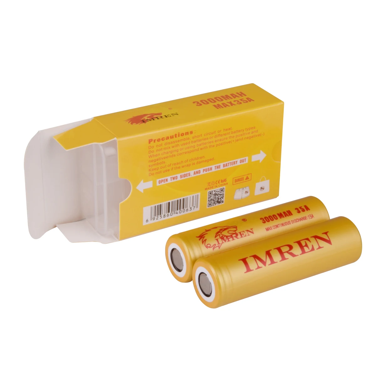 High capacity lithium ion Imren 18650 3.7V 3000 mAh 35A rechargeable li-ion power battery