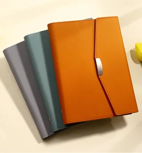 High Quality Business Office Lined Personalized Printed Note Book PU Leather Custom A5 Hardcover Journal Notebook With Logo