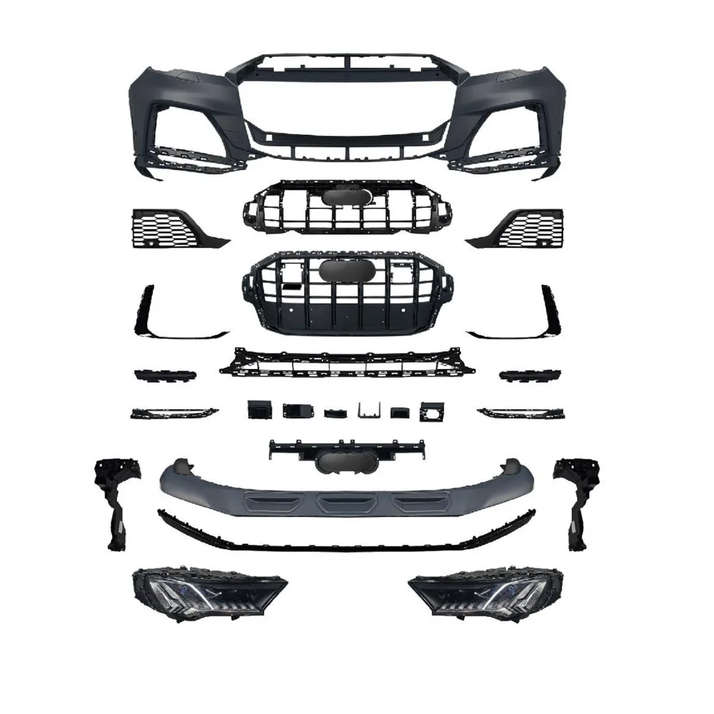 KEBEL Ou na Nuwe Swart Voorbumperstel vir Audi Q7 2016–2019 Opgradering na SQ7 2021–2023 Fabrieksprys Motortoebehore