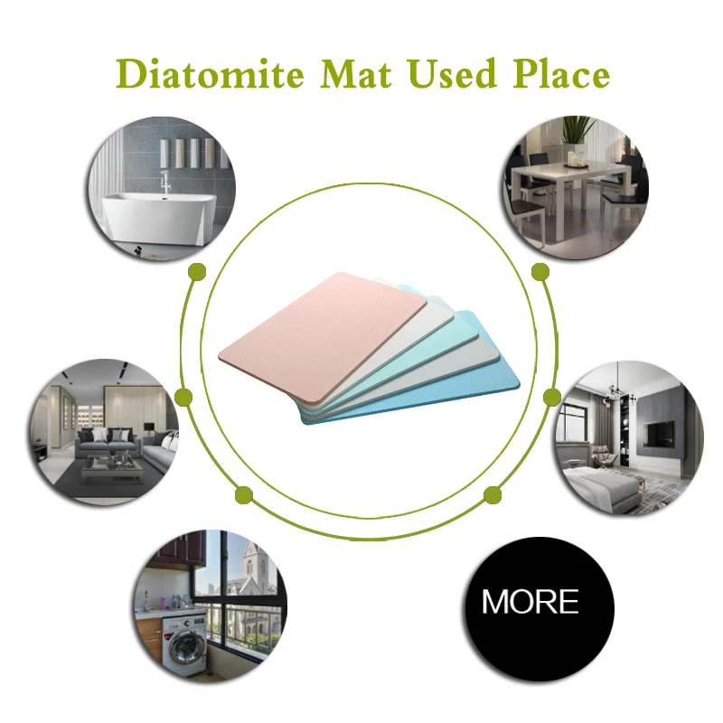Super Absorbent Diatomaceous Earth Shower Bath Stone Mat Solid Color