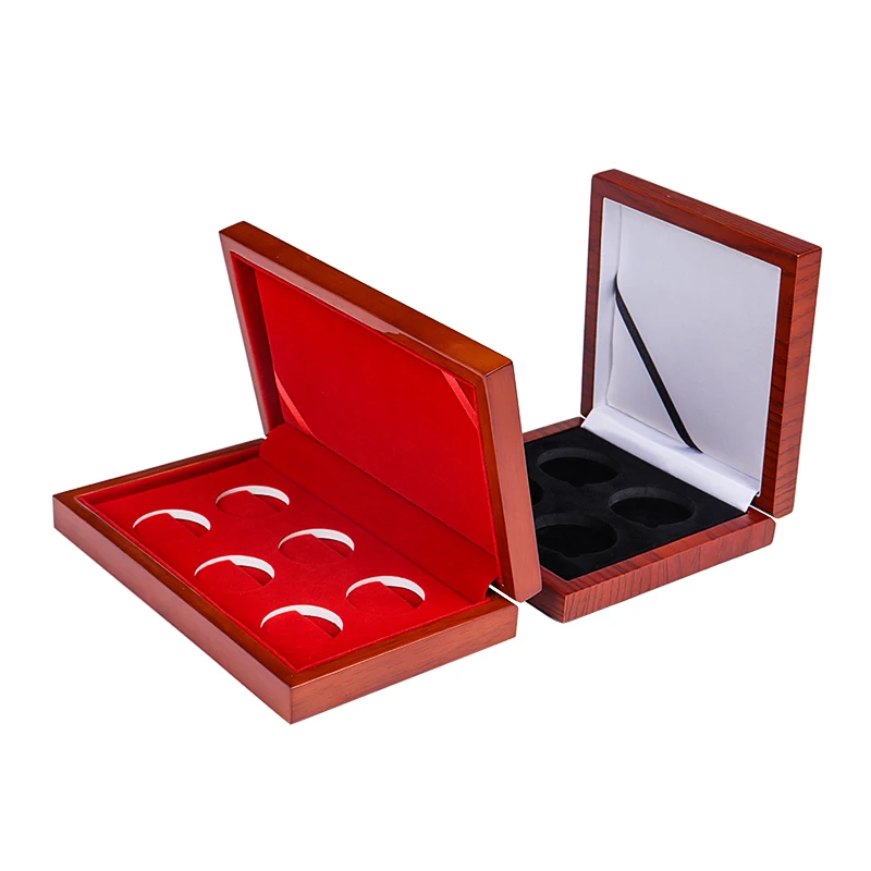 Большой модный деревянный ящик для хранения монет на заказ со съемными лотками деревянная коробка медалей с