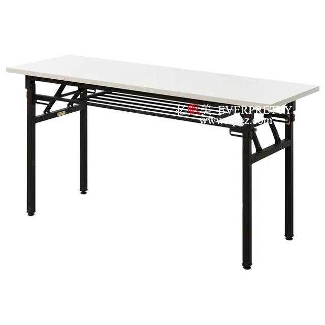 EVERPRETTY University Classroom Furniture Study Combination Table Easy to Move Wooden Student Desk with Wheels