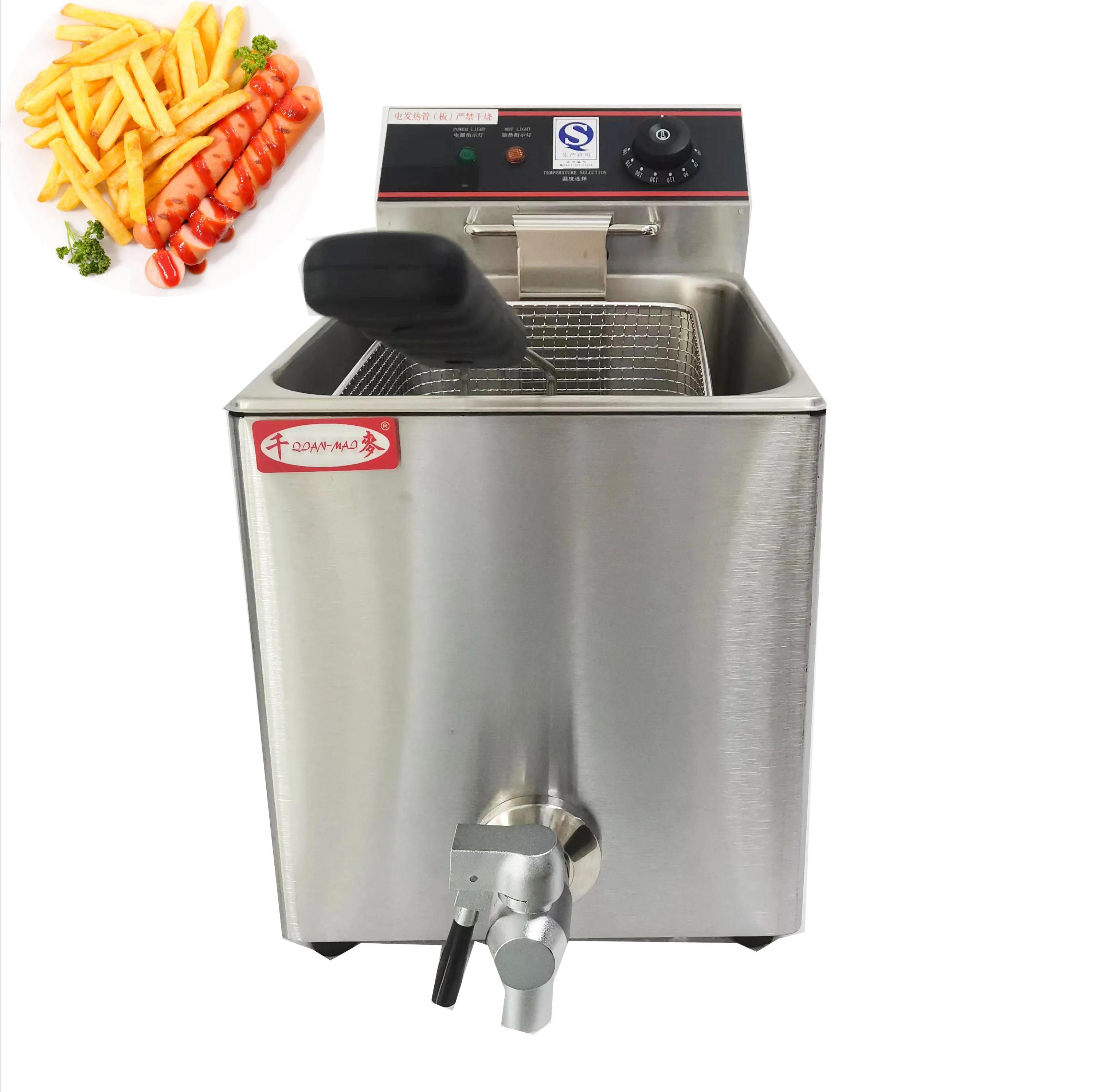 8l Commercial Electric Single tank Kfc Chicken Potato Chips Corn Dog Deep Fryer with Oil Valve - Image 3