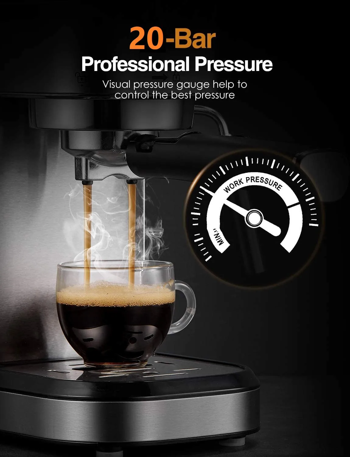 Home 20 Bar Espresso Machine An Automatic Espresso Coffee Cappuccino