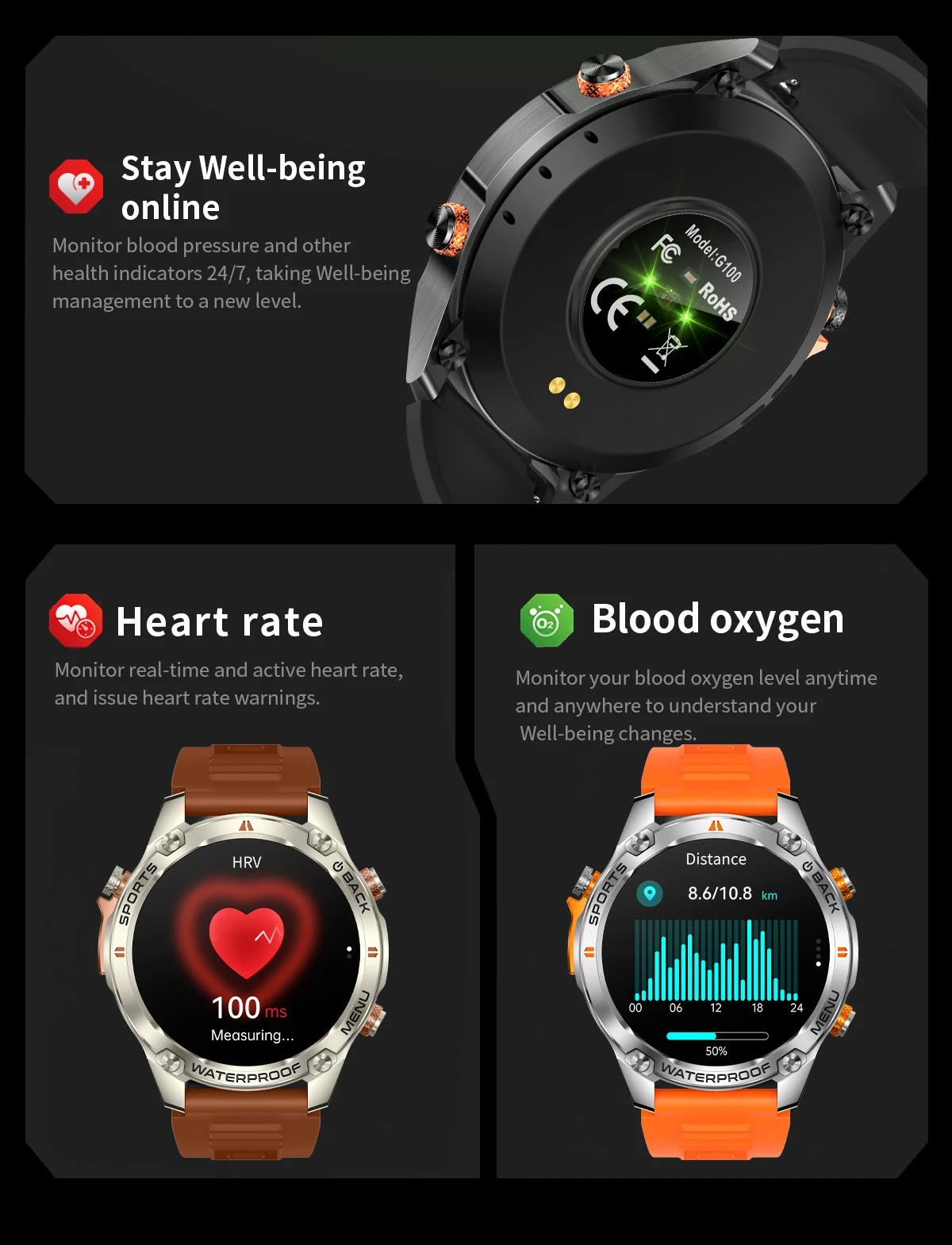 Welcome OEM Order, Factory Whole Selling G100 Sanvnet Outdoorsmart Watch 2025 Heart Rate 5atm Voice Assistant Dual-band L1+l5 Built-in Gps Bt Call Smart Watch For Men - Buy Fitness Smart Watch round Shape Smart Watch amoled Display Smart Watch sleep Monitoring Smart Watch silica Gel Band Smart Watch 5 Atm Waterproof Smart Watch