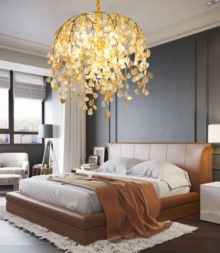 MEEROSEE Wood Branch Chandelier Modern Decoration Chandelier Modern For Living Room Lamps Home Decor Luxury MD93147