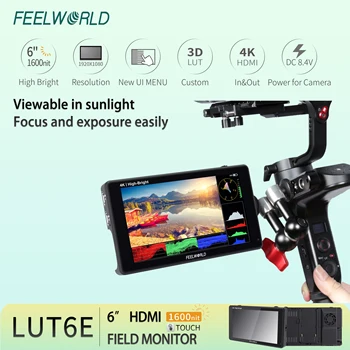FEELWORLD LUT6E OEM Camera Monitor 6" Touch IPS 1600nits FHD 1920x1080 DSLR Field Monitor with 3D LUT Support - Factory Direct detail image
