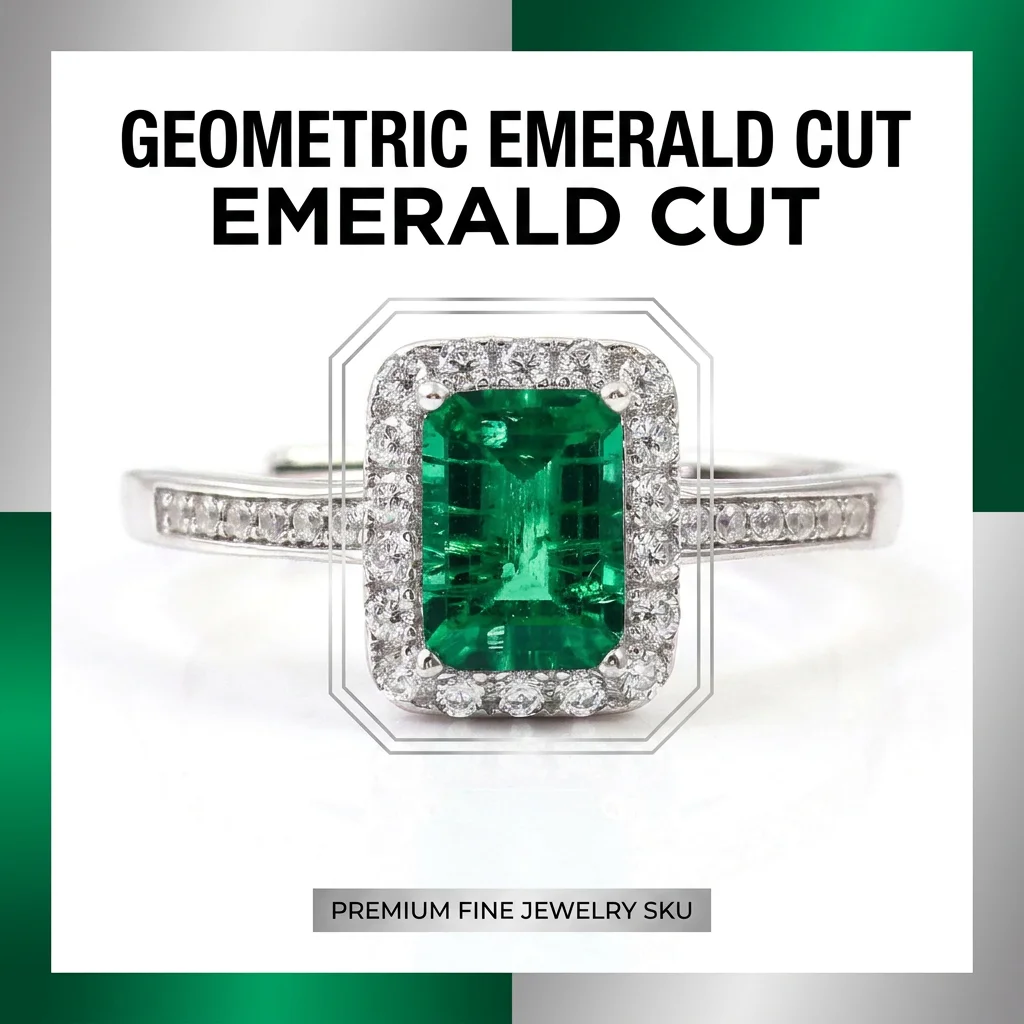 Forever Star 925 Sterling Silver Lab-grown Emerald Rectangular Emerald Cut Center Stone Prong Set Wedding Ring Gemstone