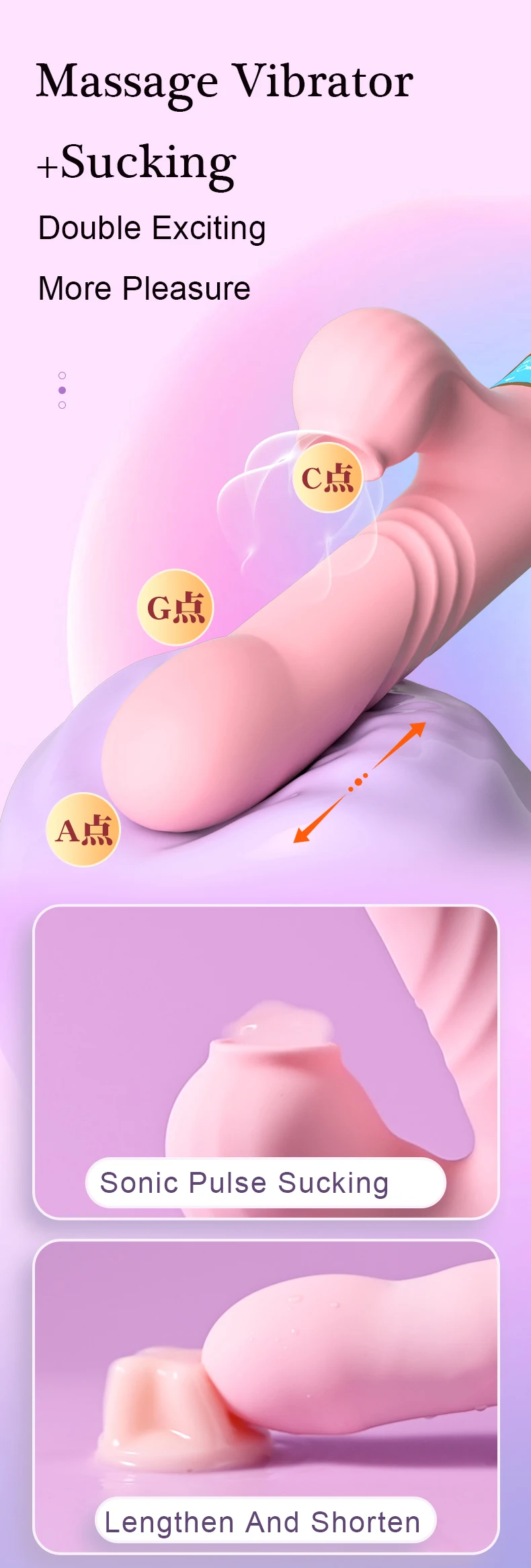Vibrator with 10-mode frequency selector button