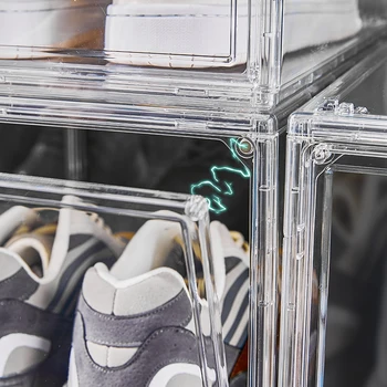 Special Offer  Acrylic High Heel Shoe Boxes Clear Shoe Box Magnetic Lid Clear Clear High Top Shoe Box Storage Stackable