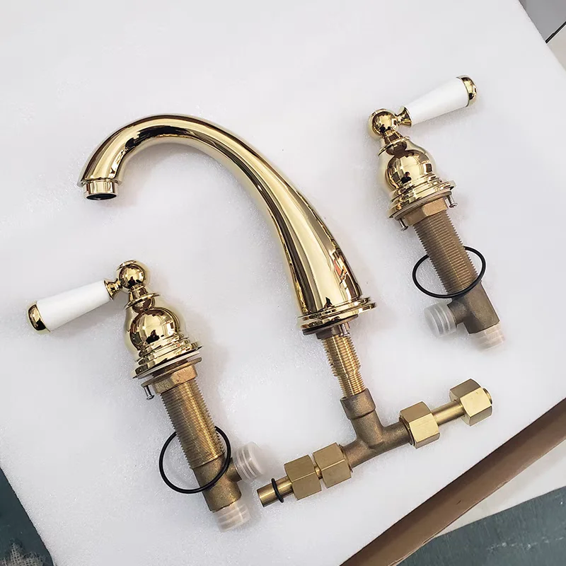 Luxury Ceramic Lever Handles Brass Basin Tap - Chrome  details