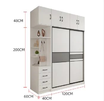 Solid wood wardrobe sliding door ecological board household bedroom whole cabinet