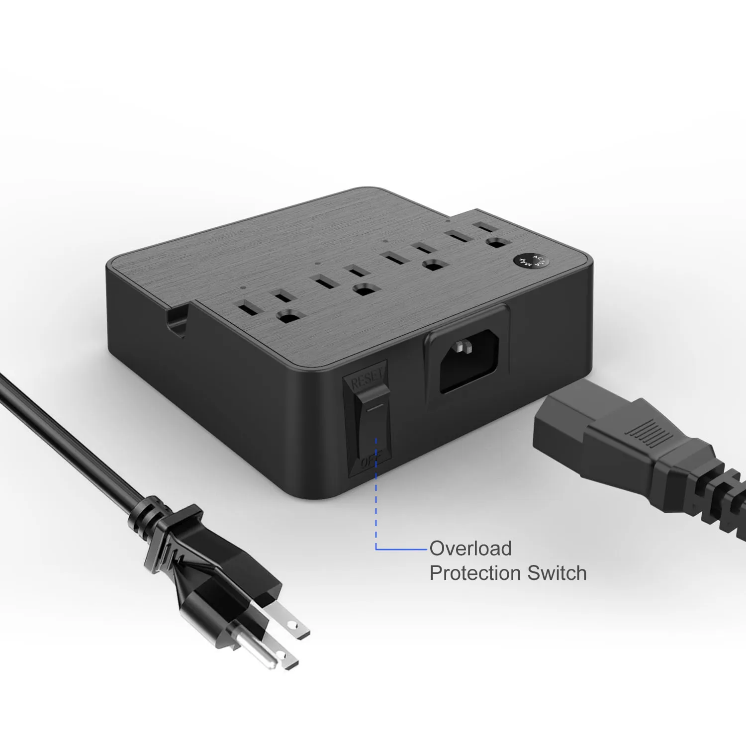 Smart Multi Plug Wall Mount Electrical Surge Protector Power Strip USB Extension Cord Socket 4 AC Outlet for Home Nightstand
