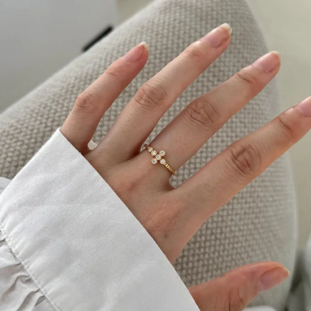 KAKODIY Promise Ring Jewelry for Women Wedding Open Adjustable 925 Sterling Silver Crossroads Flower Ring detail 8