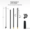 Three section double hook black (without ground nail)