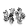 Grand porte-fleurs en alliage d'argent antique style trois