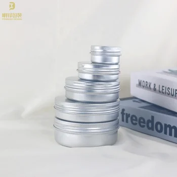 STOCK Customized Various Specifications Silver Aluminum Tin Can Container Face Cream Aluminum Jar Mini Round Aluminum Tins