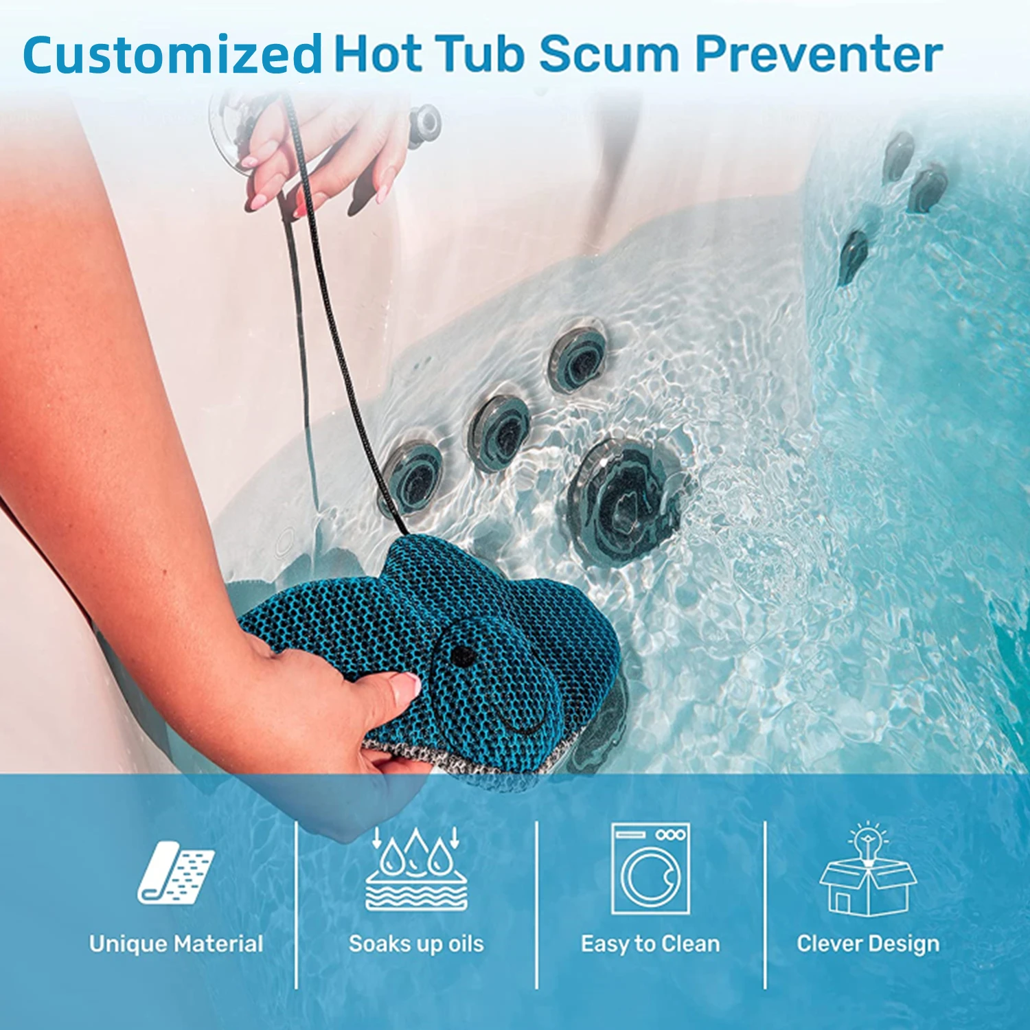 Hot Tub Scum Absorber Oil Absorbing Sponge Hot Tub Scum Preventer Keep