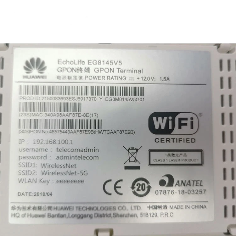 Original Modem Router WiFi FTTH ONU for HiFiber GPON EG8145V5 XPON EPON GEPON XGPON OLT WiFi 2 4 8 Port PON Fibre Optic Modems