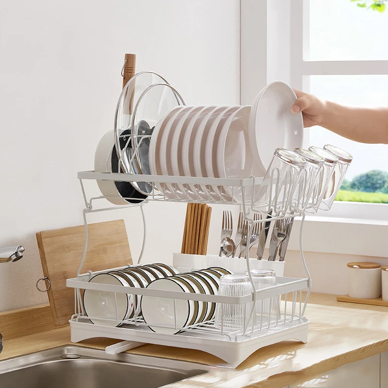 CXT677 Japanese Bowl Stand Kitchen Drain Shelving Household Countertop Dish  Rack Sink Drying Storage Holder