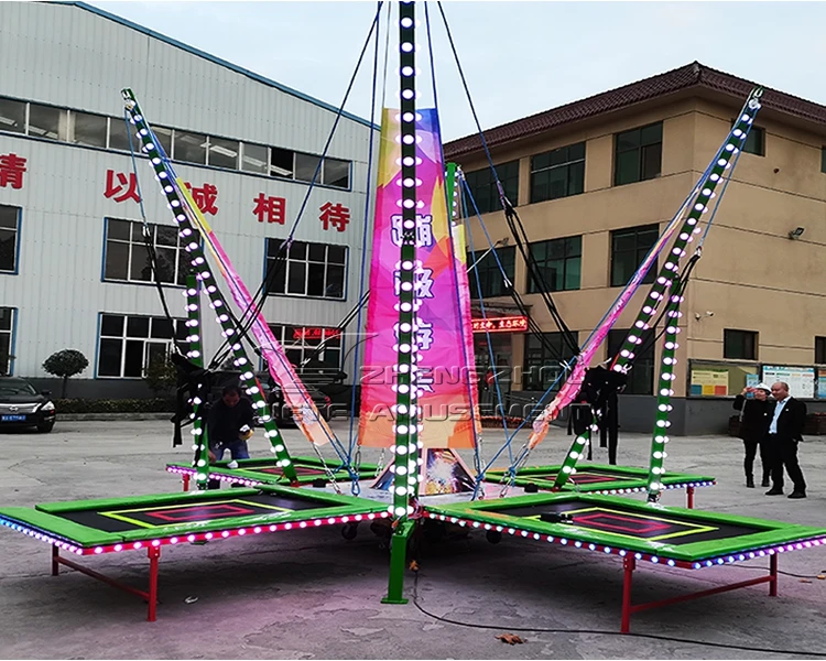 Square playground ride kids play game jumping bumgee trampoline for sale