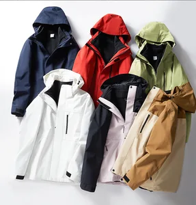 Full Heat Sealing Outdoor Three-in-One Winter Rush Jacket Men's Women's Detachable Windproof Stand Collar Front Logo
