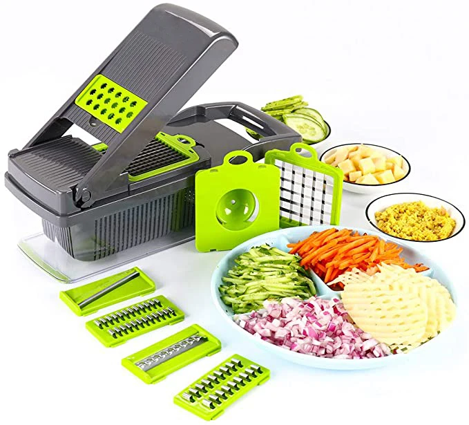 9 In 1 Multifunctional Vegetable Cutter Slicer Potato Peeler Carrot Onion  Grater Shredders Chopper with Strainer Kitchen Utensil