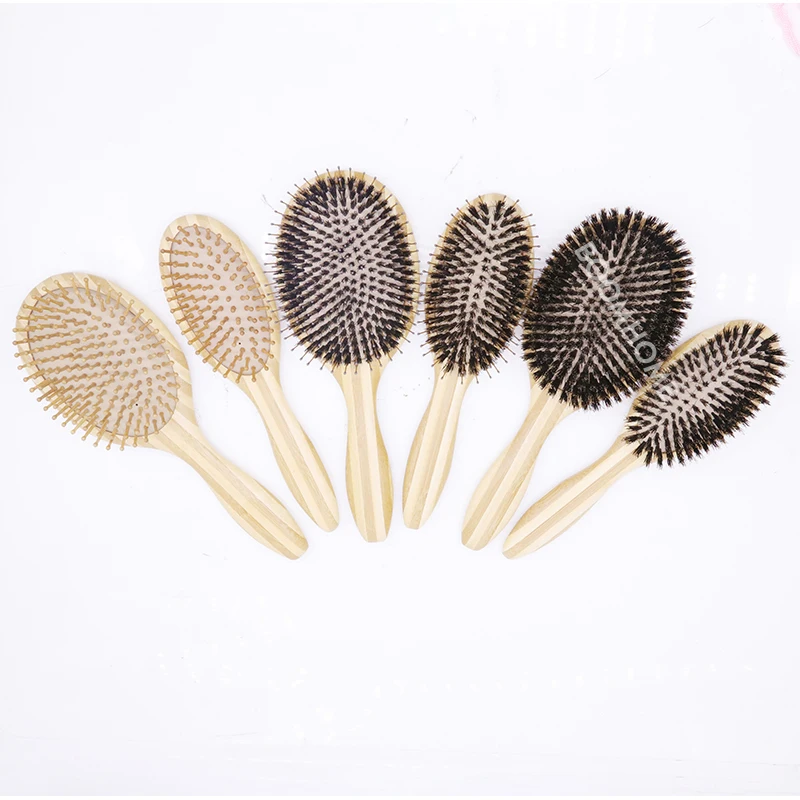 High Quality Wooden Boar Bristle Custom Hair Brush Factory Directly Paddle Detangling Hair