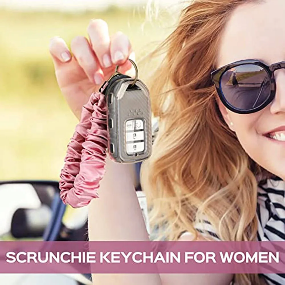 Elastic Scrunchie Wristlet Bracelet Keychain Soft Wristband Keyring