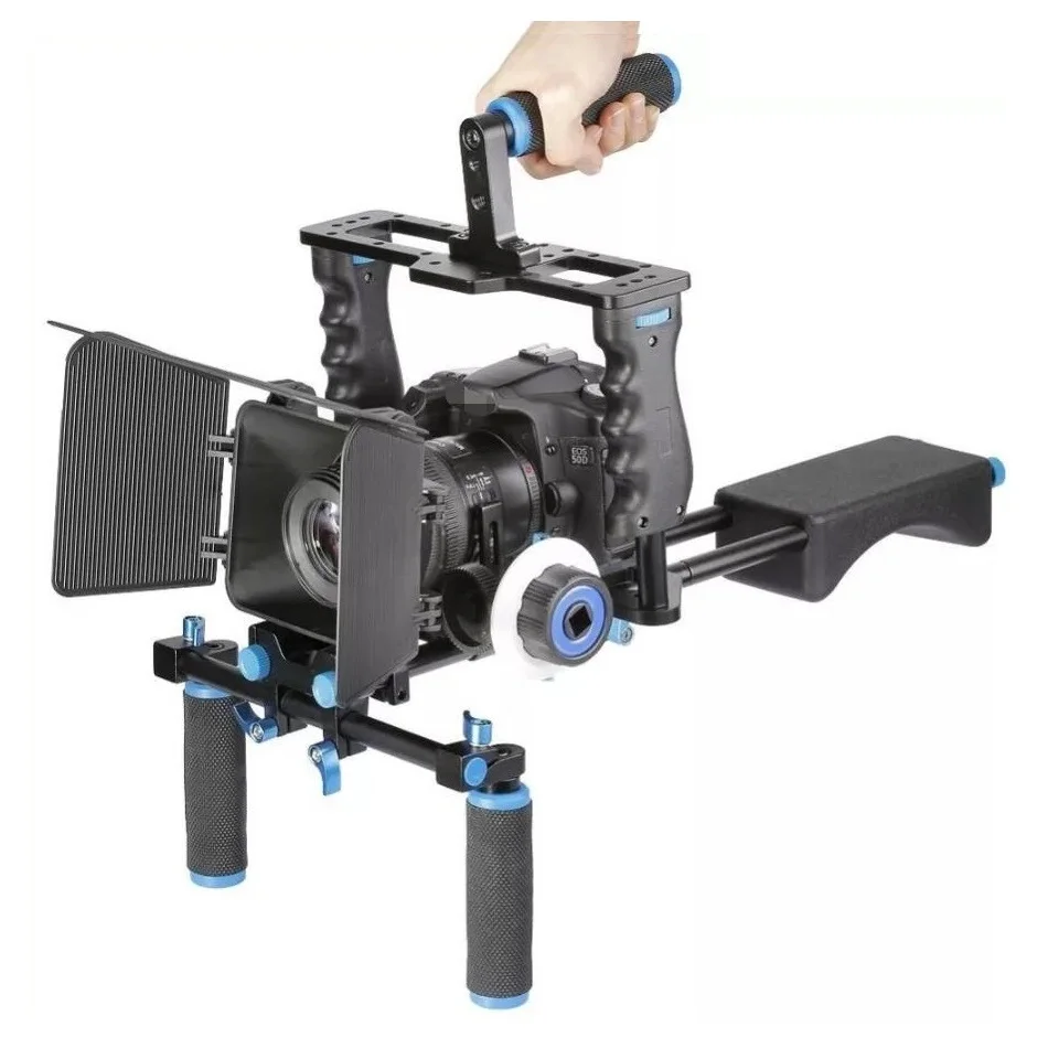 Top Stabilization System DSLR Rig VCR Movie Kit Photo Studio Accessories DV Camera Stabilizer Support Cage Matte Box Focus D221