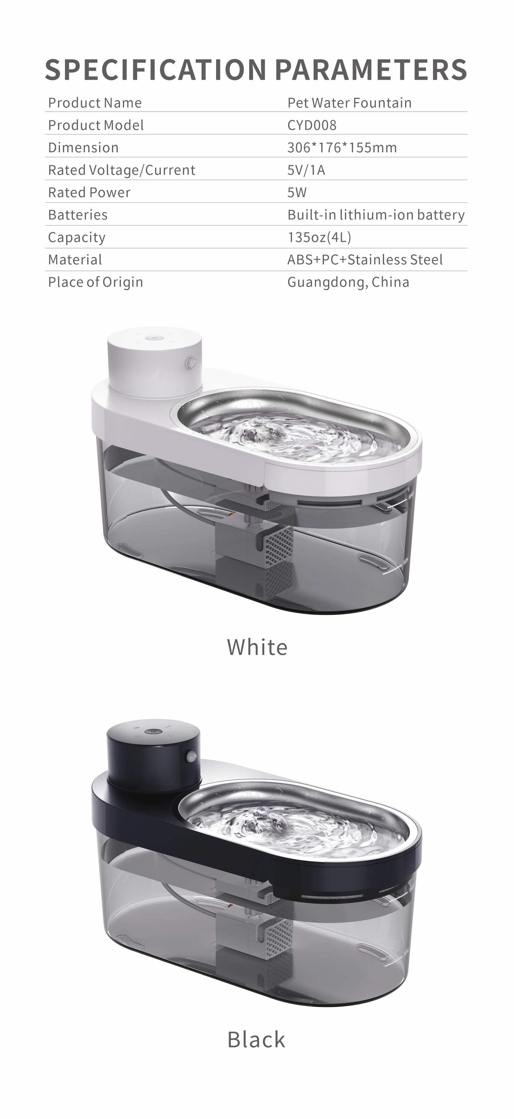 Image showcasing Smart Non Spill Pet Feeder Water Drinking Fountain Automatic Sensor For ...