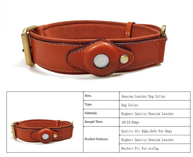 Custom Pet Supplies Pets Accessories 2021 Top Quality Genuine Leather GPS Tracking Dog Collar