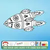 Line art Bamboo Rocket - tavolozza di colori a sei tonalità - pannello da 50 m