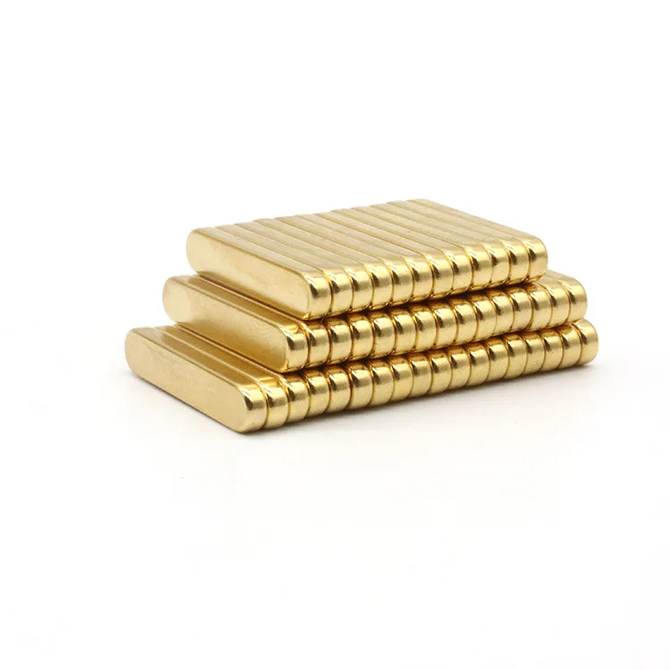 Neo Gold Coating Runway Magnet Neodymium Magnetic Disc Ellipse Shape Industrial Magnet