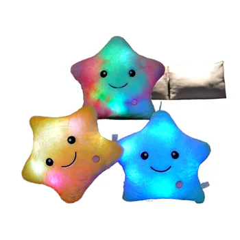 Factory Wholesale Cute Five-Pointed Plush Toy Doll Colorful Luminous Pillow from Brawl Stars Popular for Its Cuteness!