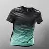 Gradient green short-sleeved shirt