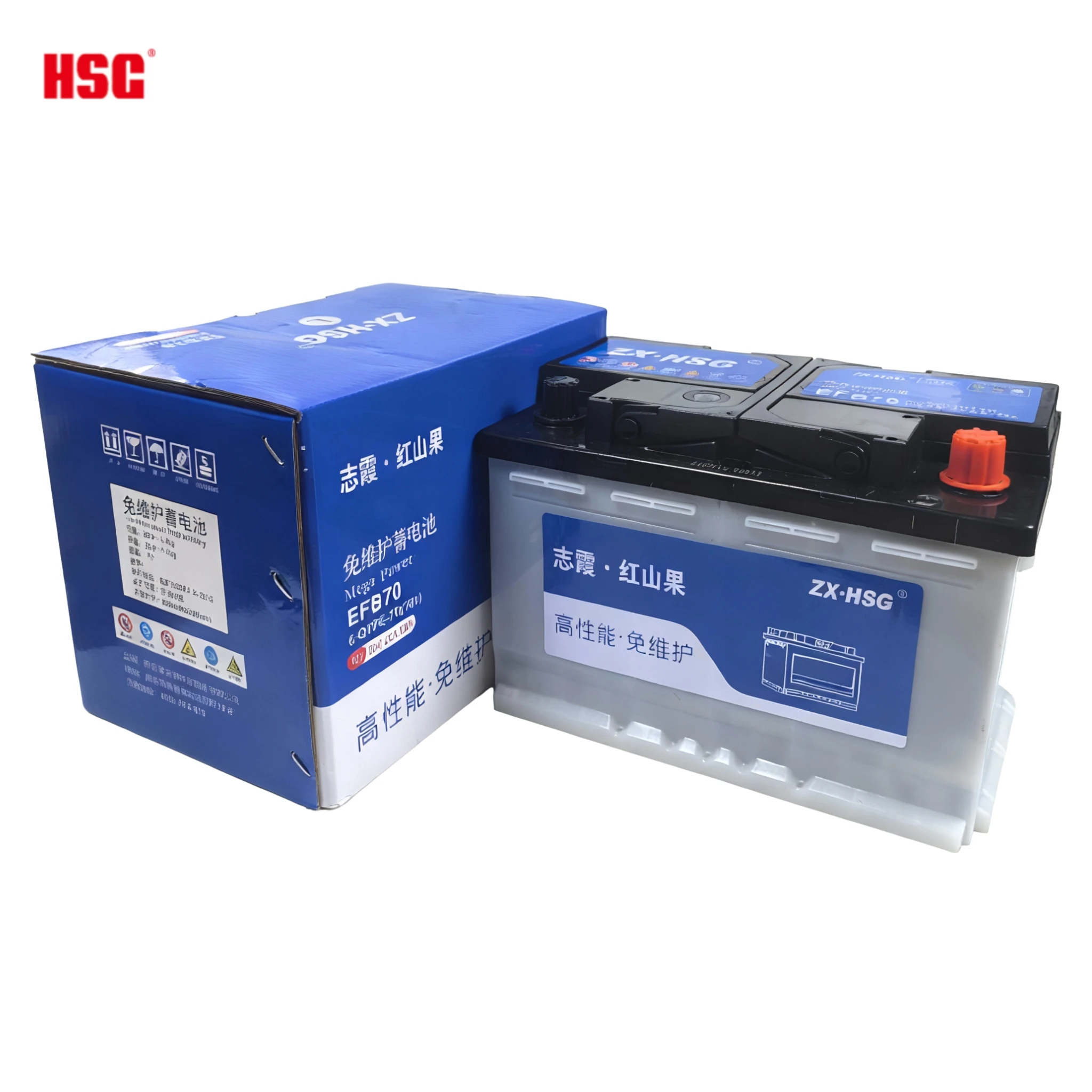 ZX & HSG baterai mobil EFB70, 12V 70Ah CCA 700A, kinerja tinggi