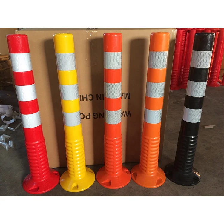 Pu Reflective Warning Post Traffic Column Road Delineator Post Flexible Spring Post Bollard