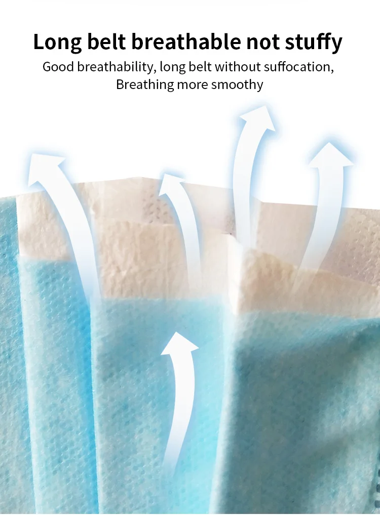 Nonwoven 3 ply 50PCS/Box Earloop Disposable Face Mask