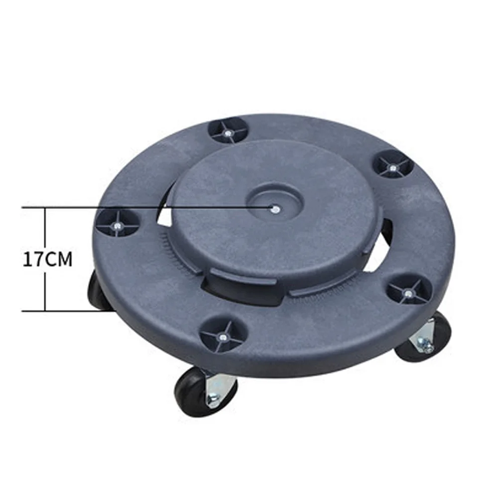 Round Trash Can Dolly – Fits 20, 32, 44, 55 Gallon Cans – 500 Lb Capacity – Black