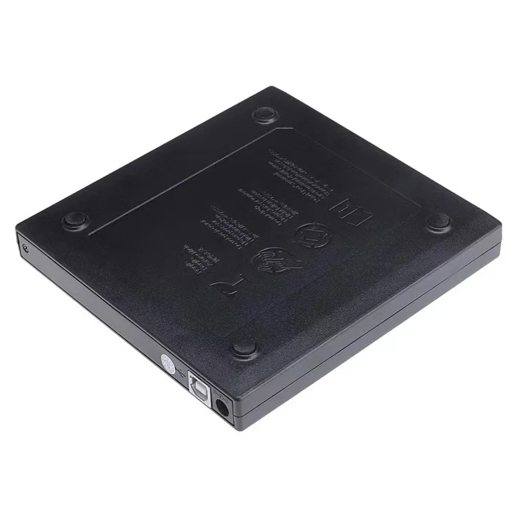 USB External CD-RW Burner DVD/CD Reader Player with Two USB Cables for Windows Mac OS Laptop Computer